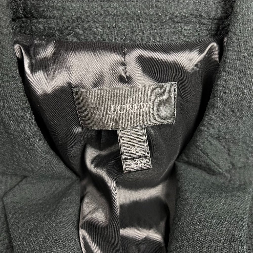 J Crew Blazer Women 6 Small Black Parke Jacket Textured Sport Coat Suit Casual 4 - Picture 4 of 11